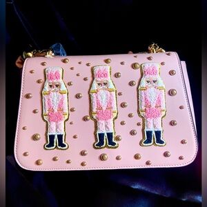 Pink Studded Women Bag with Nutcracker Design